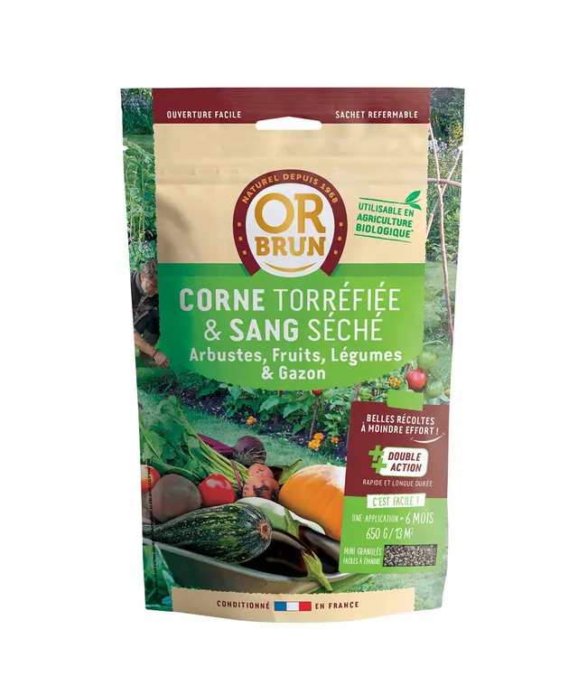or-brun-corne-et-sang-uab-engrais-naturel-potager-650g image 1