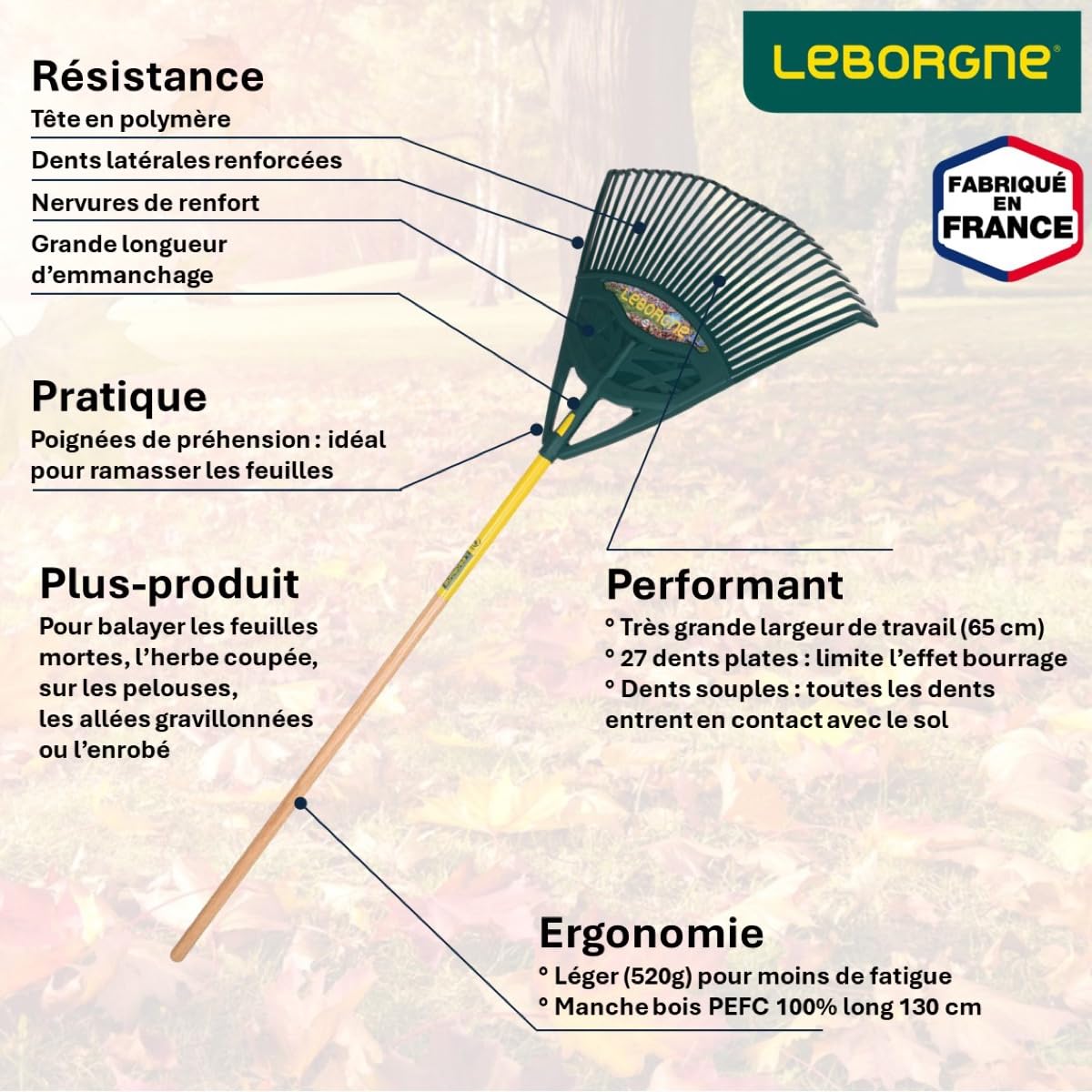 leborgne-balai-gazon-xl-27-dents-duopro-manche-bois-pefc image 3
