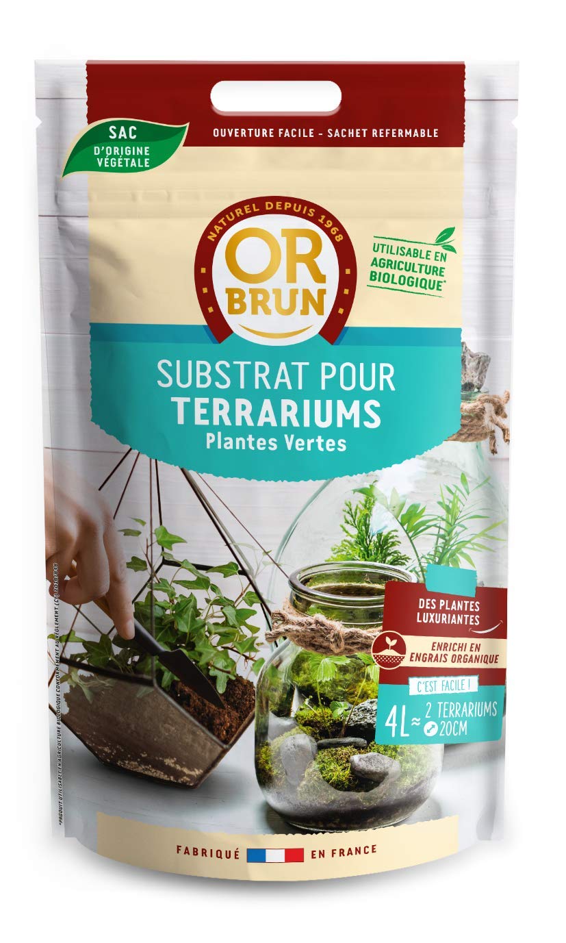 or-brun-terreau-terrarium-4-l-fin-et-r-tenteur-d-eau-pour-plantes-de-terrarium image 1
