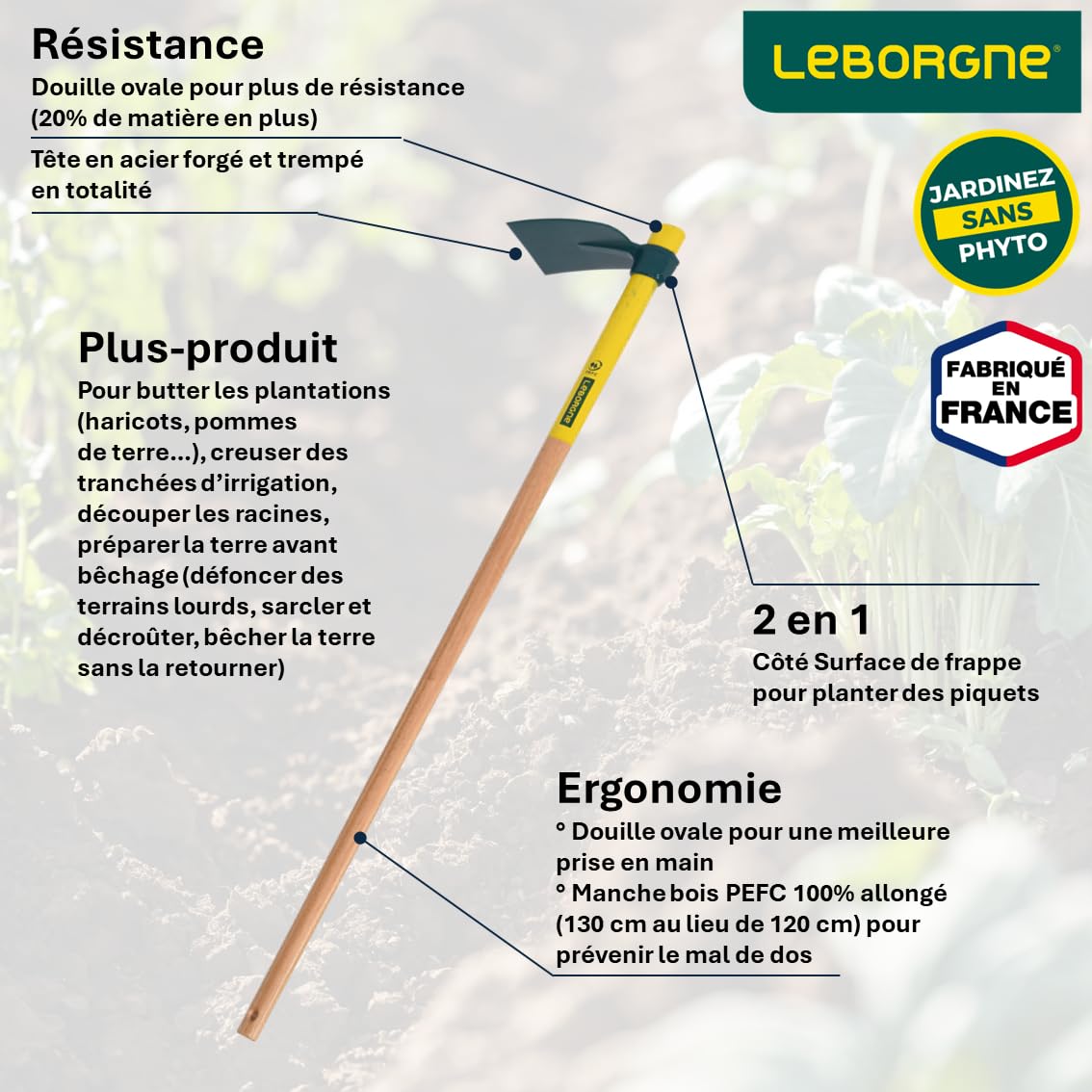leborgne-houe-duopro-douille-ovale-130-cm-2-en-1-houe-frappe-piquets image 2