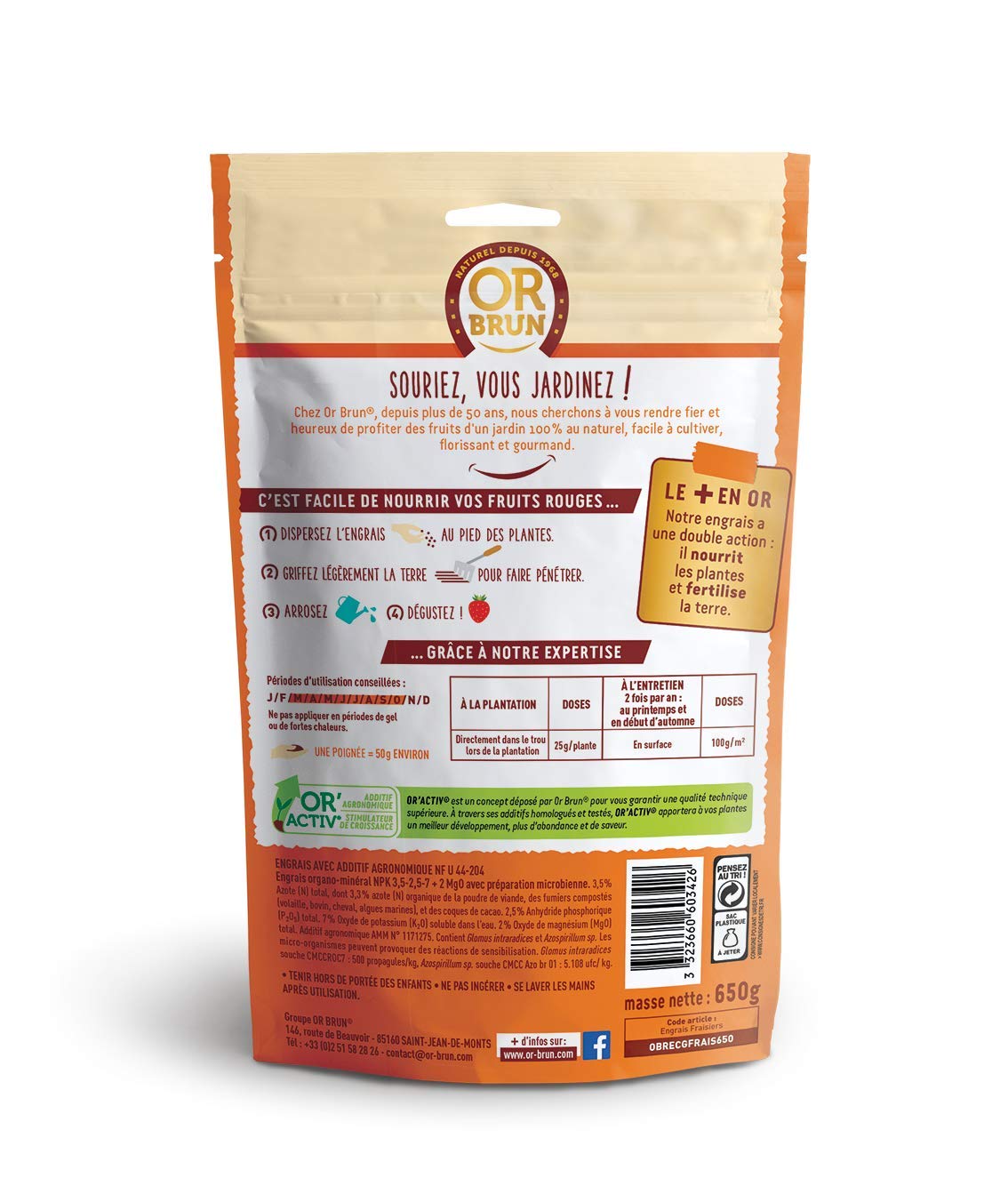 or-brun-or-activ-engrais-fraisiers-uab-sachet-650-g image 2