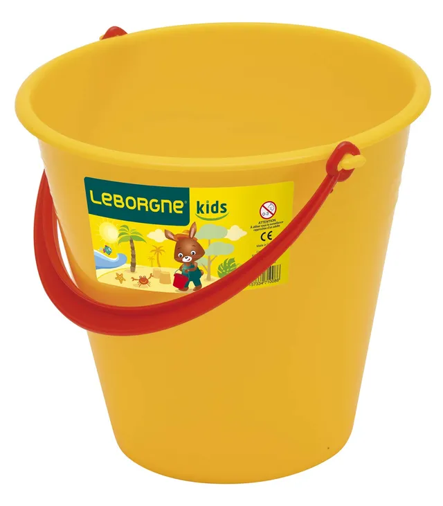 leborgne-seau-plastique-enfant-2-5-l-jaune-ou-rouge image 1