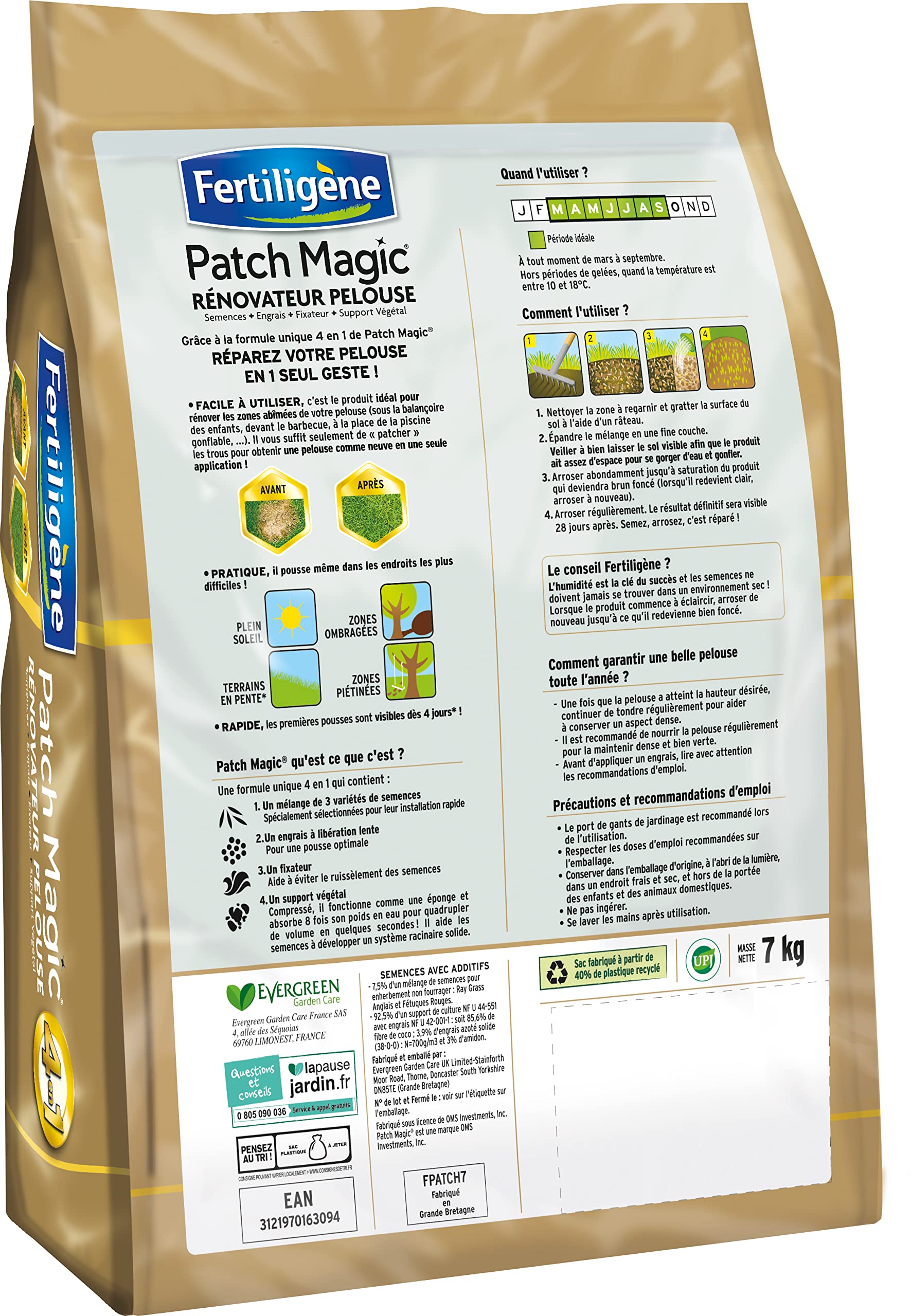 fertilig-ne-patch-magic-r-novateur-de-pelouse-4-en-1-7-kg-pour-30-m image 2
