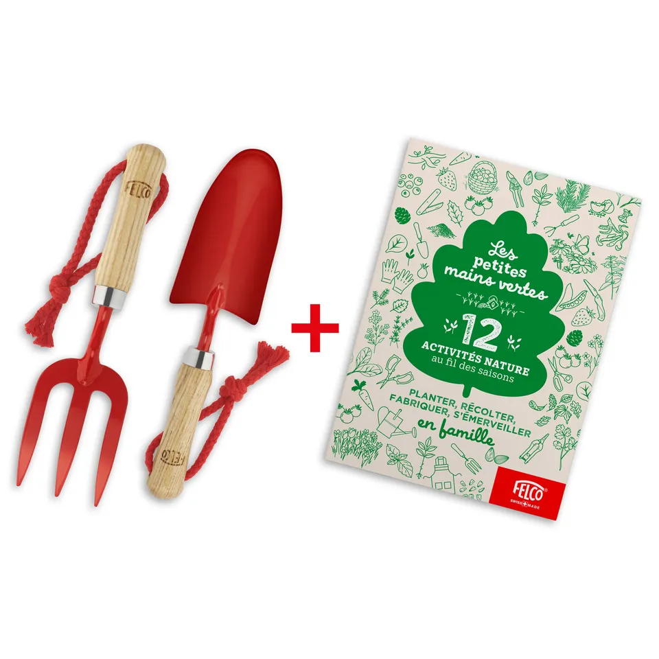 felco-kids-pack-outils-de-jardin-enfants-livre-les-petites-mains-vertes image 1