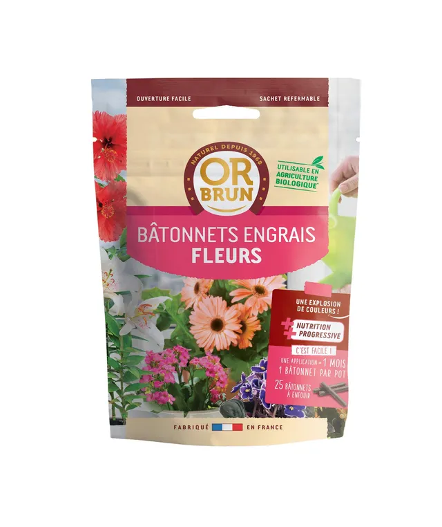 or-brun-engrais-fleurs-uab-25-b-tonnets-g-raniums-rosiers-et-plantes-fleuries image 1