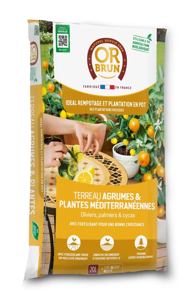 or-brun-terreau-agrumes-20-l-drainant-pouzzolane-citronniers-en-pot image 1