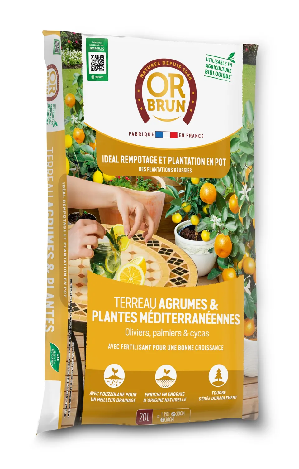 or-brun-terreau-agrumes-20-l-drainant-pouzzolane-citronniers-en-pot image 1