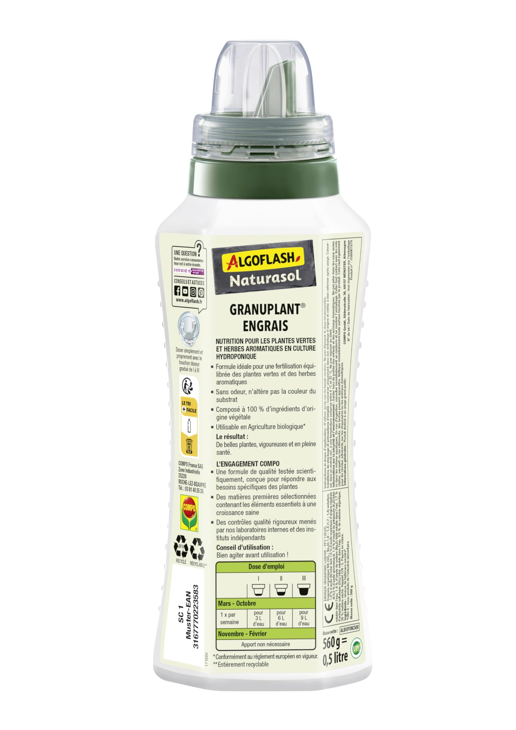 algoflash-granuplant-engrais-liquide-hydroponie-avec-bouchon-doseur-bio-500-ml image 2