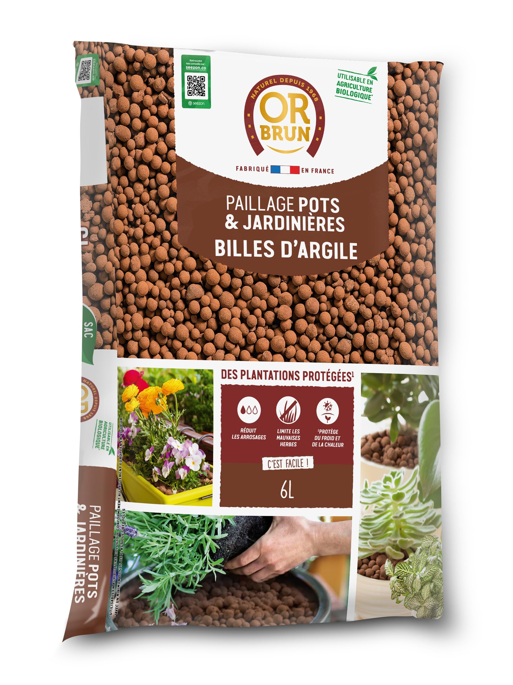 or-brun-billes-d-argile-6-l-drainage-et-humidit image 1