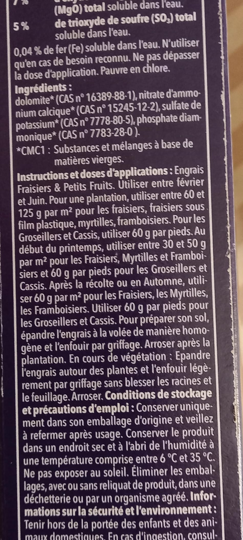 Très bon pour fraisiers