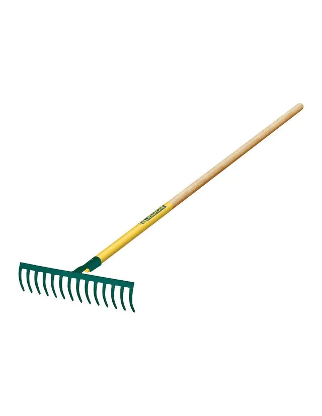 leborgne-r-teau-forg-14-dents-courbes-36-cm-manche-bois-150-cm image 1