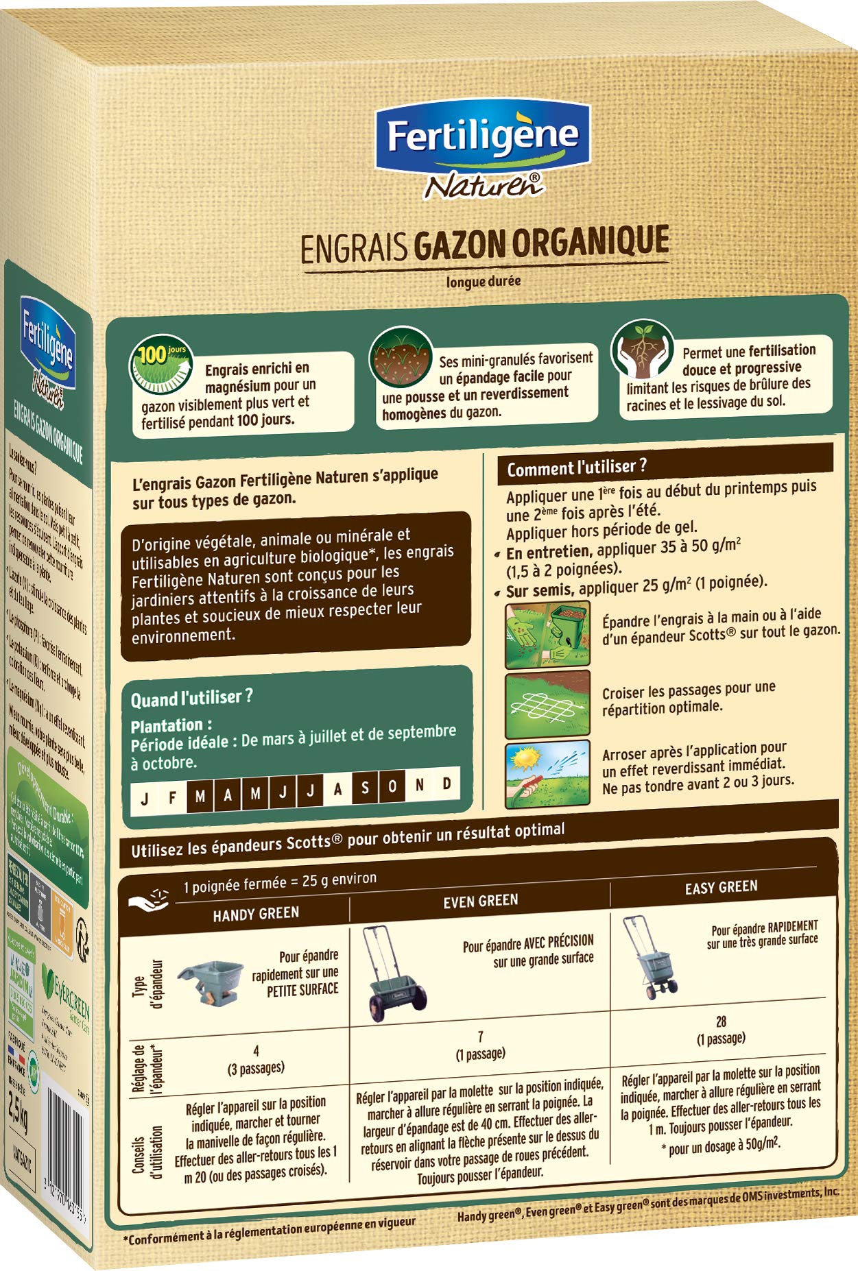 fertilig-ne-naturen-engrais-gazon-100-organique-2-5-kg-action-100-jours image 2