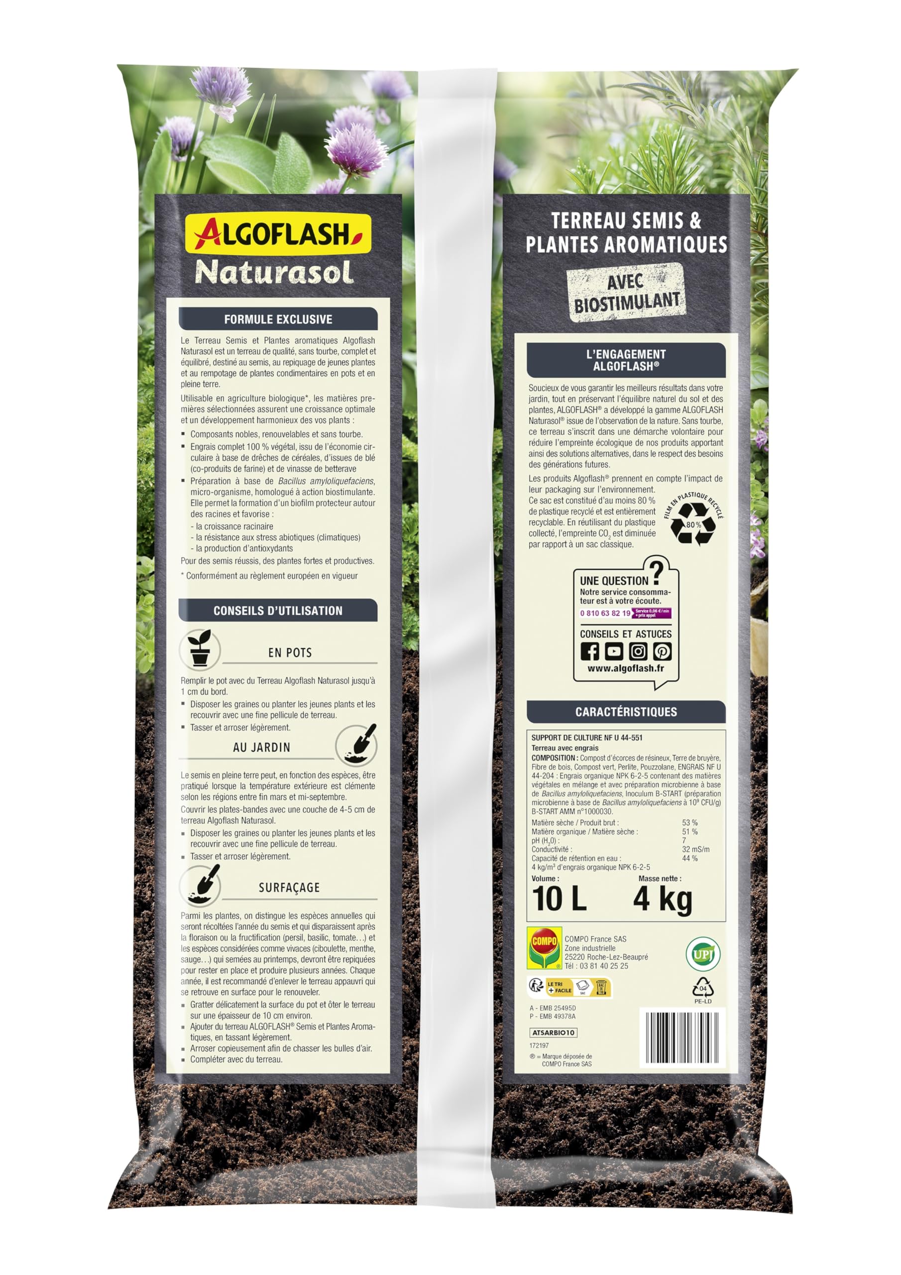 algoflash-naturasol-terreau-semis-et-plantes-aromatiques-sans-tourbe-bio-10-l image 2